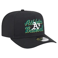 Men's New Era Black Athletics Chainstitch 9FIFTY A-Frame Snapback Hat