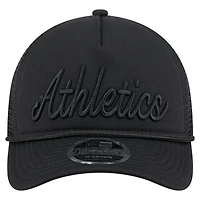 Men's New Era Black Athletics City Initial 9FORTY A-Frame M-Crown Adjustable Trucker Hat