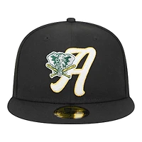 Men's New Era Black Athletics Duo Logo 2.0 59FIFTY Fitted Hat