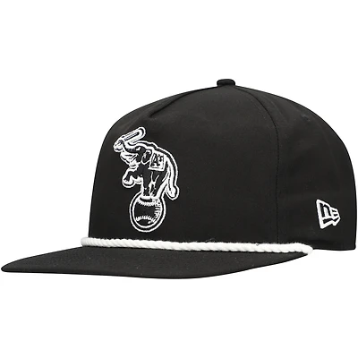 Men's New Era Black Athletics Golfer Snapback Hat
