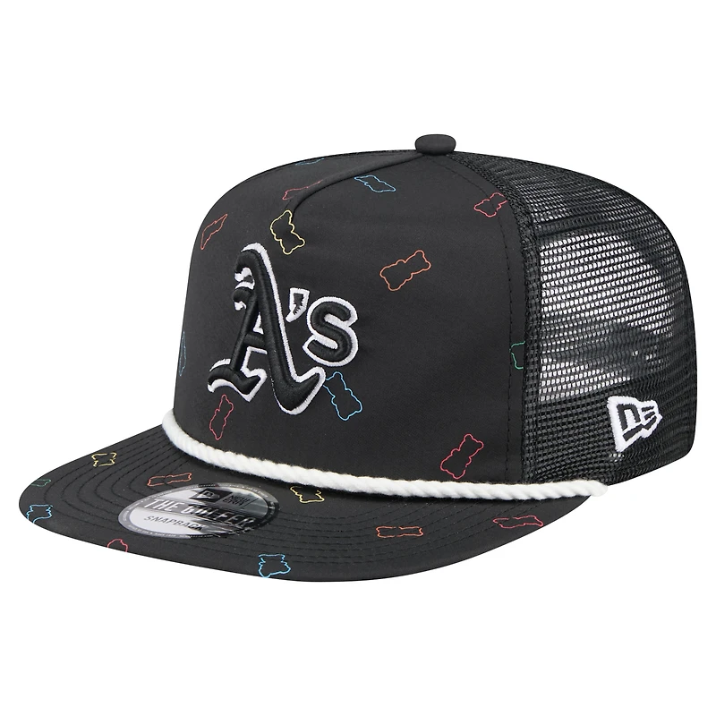 Casquette ajustable de golfeur New Era Athletics noire pour homme