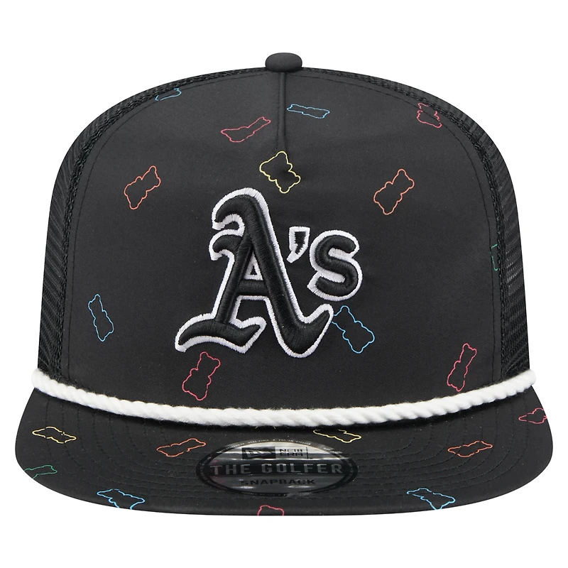Men's New Era  Black Athletics Gummy Golfer Trucker Adjustable Hat
