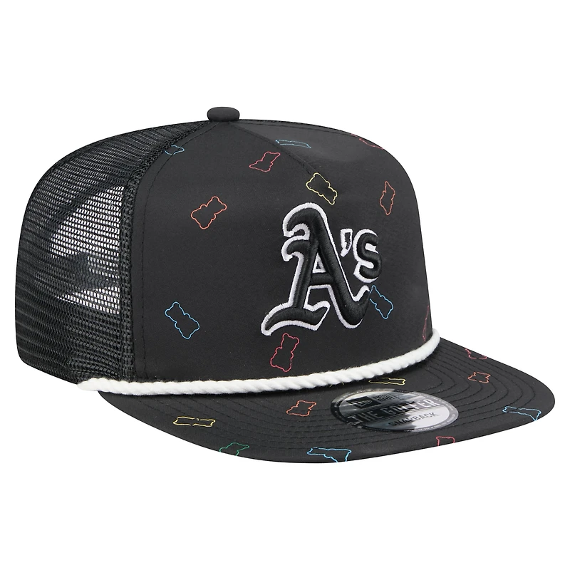 Men's New Era  Black Athletics Gummy Golfer Trucker Adjustable Hat