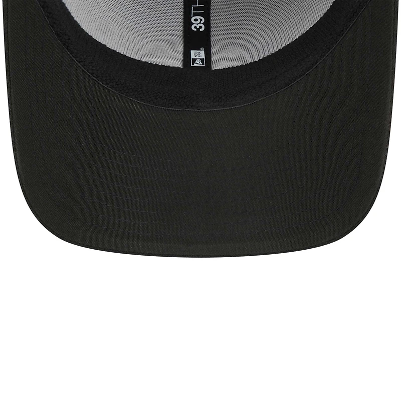 Men's New Era Black Athletics Logo 39THIRTY Flex Hat