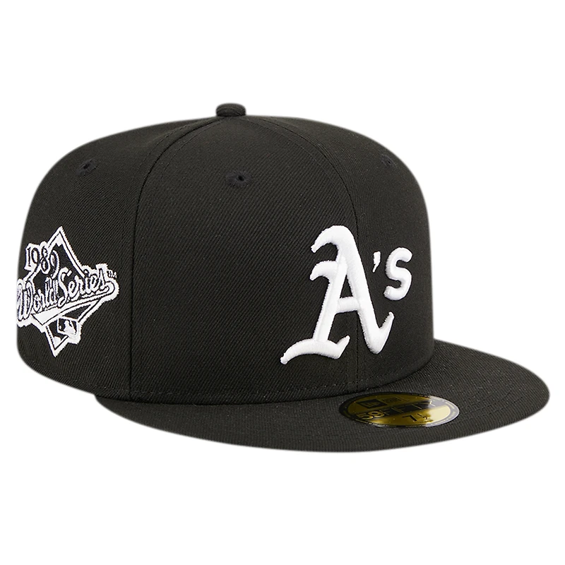 Men's New Era Black Athletics Logo 59FIFTY Fitted Hat