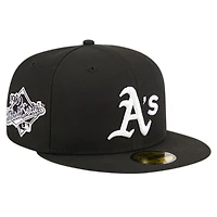 Men's New Era Black Athletics Logo 59FIFTY Fitted Hat