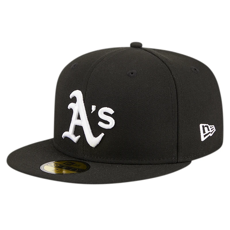 Men's New Era Black Athletics Logo 59FIFTY Fitted Hat