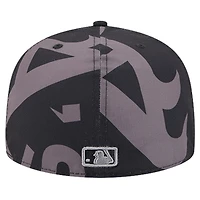Casquette ajustée Fracture 59FIFTY Athletics Logo noire New Era pour homme