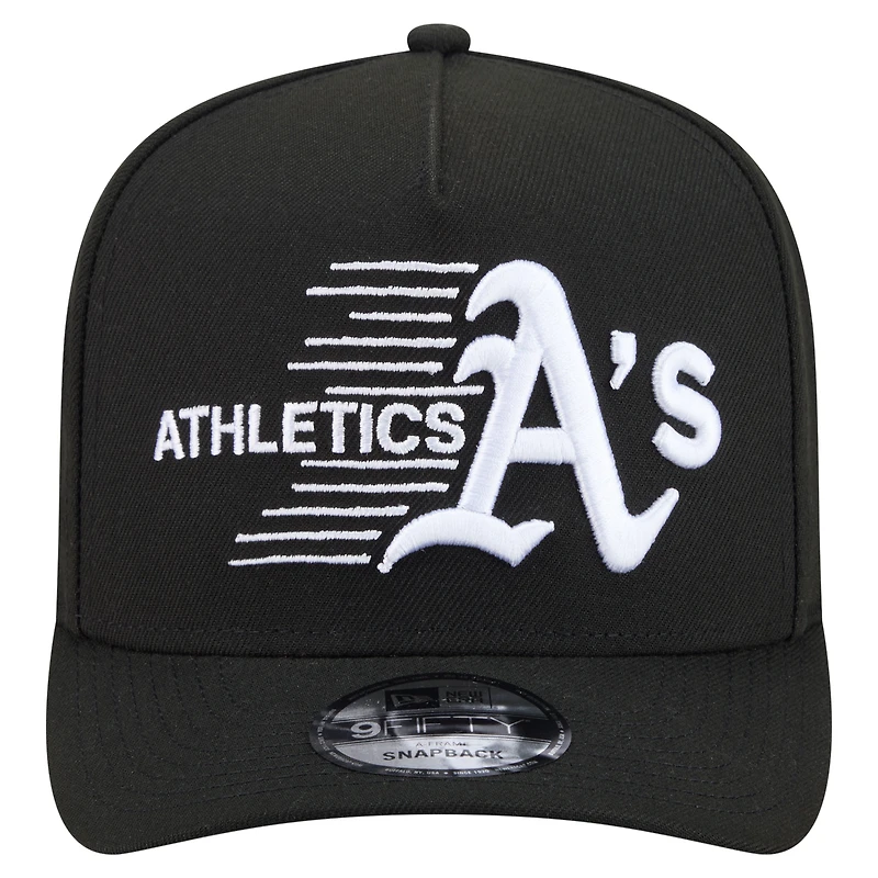 Men's New Era  Black Athletics Motion A-Frame 9FIFTY Snapback Hat