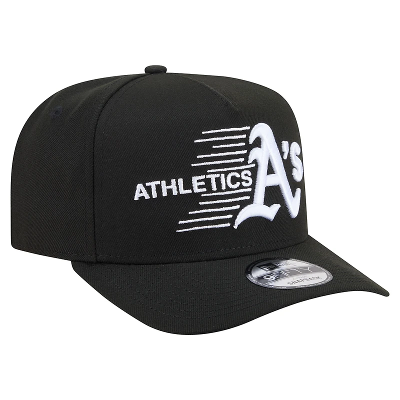 Casquette snapback New Era Athletics Motion A-Frame 9FIFTY noire pour homme