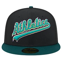 Men's New Era Black Athletics Retro Spring Training 59FIFTY Fitted Hat