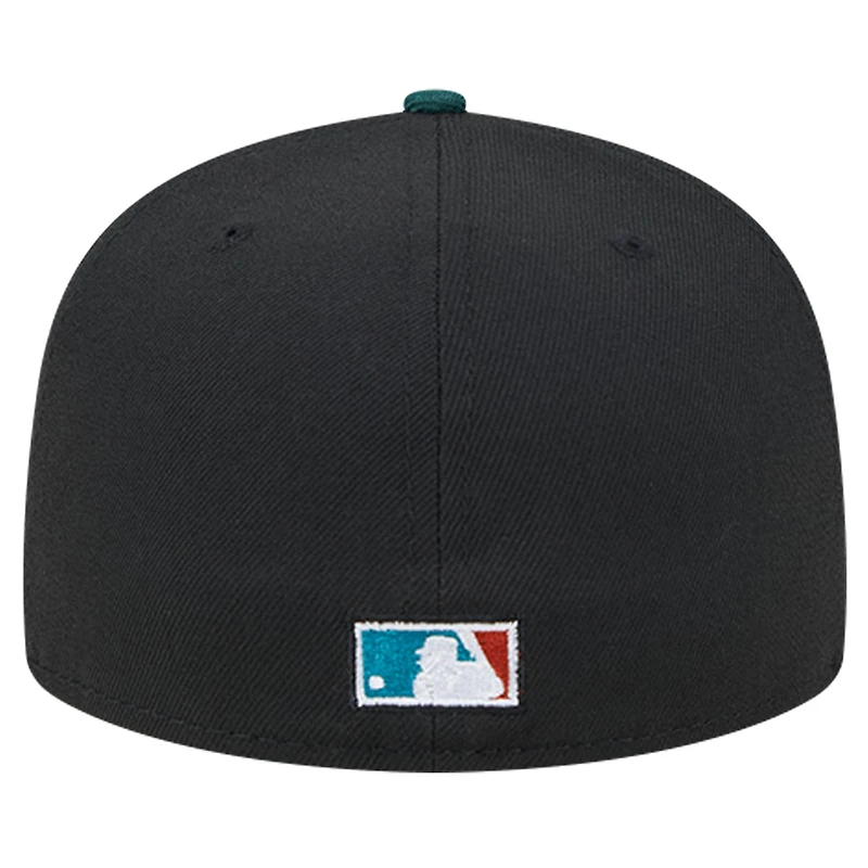 Men's New Era Black Athletics Retro Spring Training 59FIFTY Fitted Hat