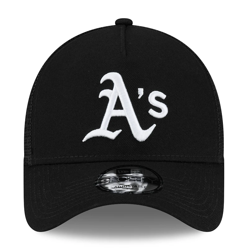 Men's New Era Athletics Side Script 9FORTY A-Frame Trucker Adjustable Hat