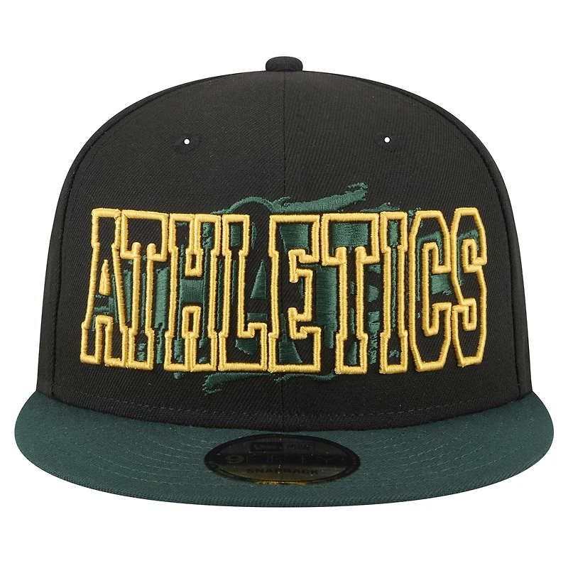 Men's New Era Black Athletics Splatter 9FIFTY Snapback Hat