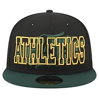 Men's New Era Black Athletics Splatter 9FIFTY Snapback Hat