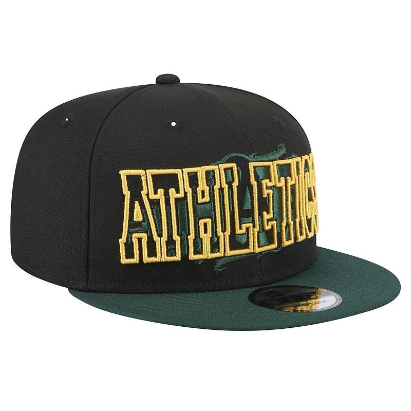 Men's New Era Black Athletics Splatter 9FIFTY Snapback Hat