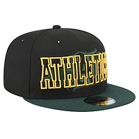 Men's New Era Black Athletics Splatter 9FIFTY Snapback Hat