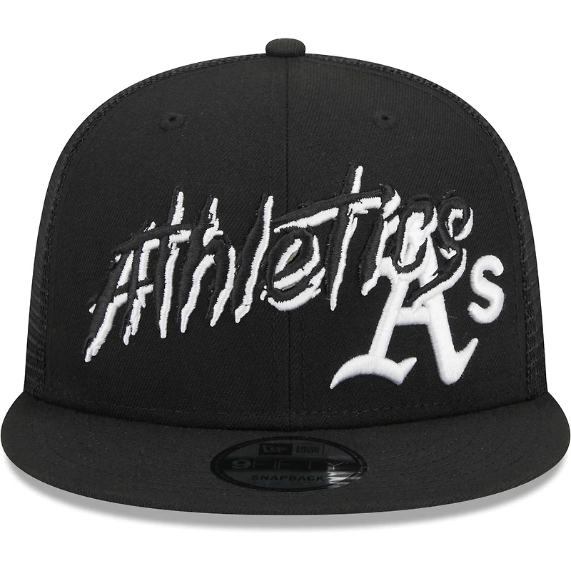 Men's New Era Black Athletics Street Trucker 9FIFTY Snapback Hat