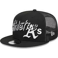 Men's New Era Black Athletics Street Trucker 9FIFTY Snapback Hat
