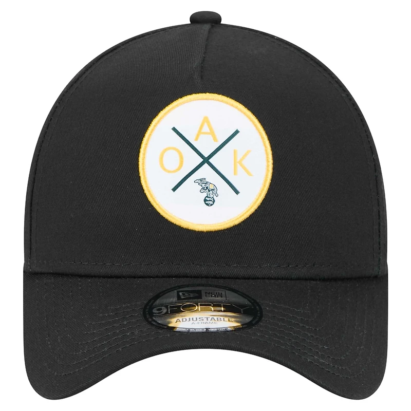 Casquette ajustable A-Frame 9FORTY Oakland Athletics de New Era pour homme, noire