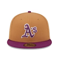 Men's New Era Brown/Purple Athletics Color Pack Two-Tone 9FIFTY Snapback Hat
