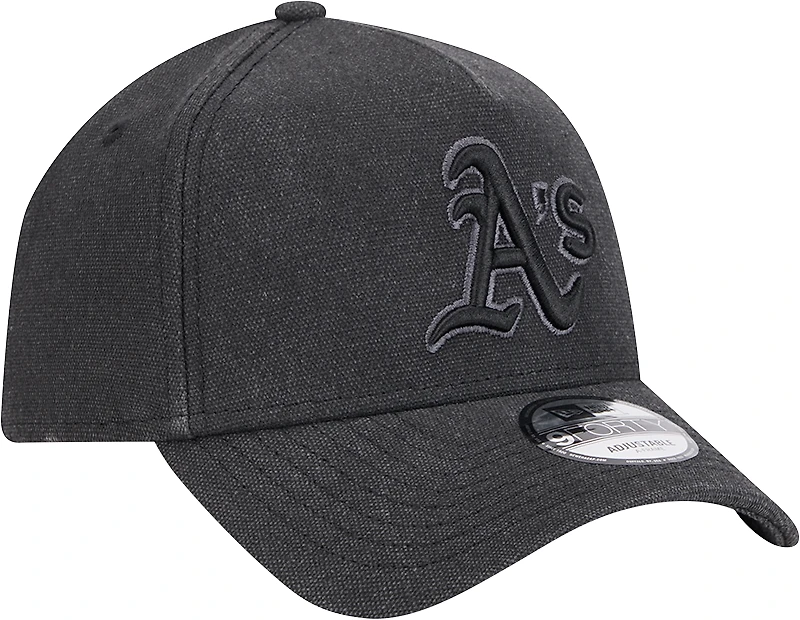 Men's New Era Charcoal Athletics Logo Essentials 9FORTY A-Frame Adjustable Hat