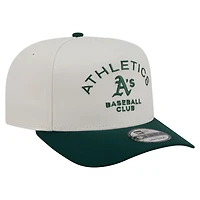 Men's New Era  Cream/Dark Green Athletics Chrome A-Frame 9FIFTY Snapback Hat