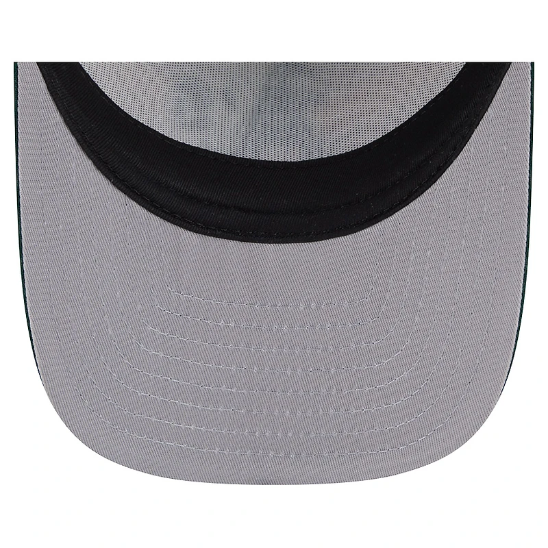 Men's New Era Cream/Green Athletics Banner A-Frame 9FIFTY Trucker Snapback Hat