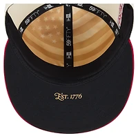 Casquette ajustée New Era Athletics USA 250 59FIFTY crème/rouge pour homme