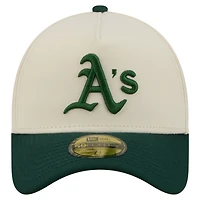 Men's New Era  Cream Athletics Chrome A-Frame 59FORTY Fitted Hat