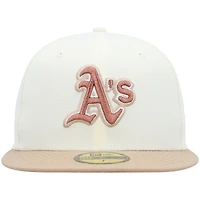 Men's New Era Cream Athletics Chrome Camel Rust Undervisor 59FIFTY Fitted Hat