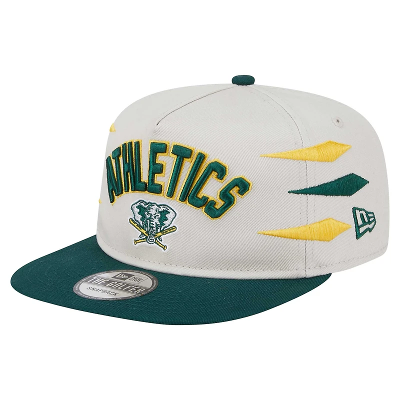 Men's New Era Cream Athletics Iron Golfer Snapback Hat