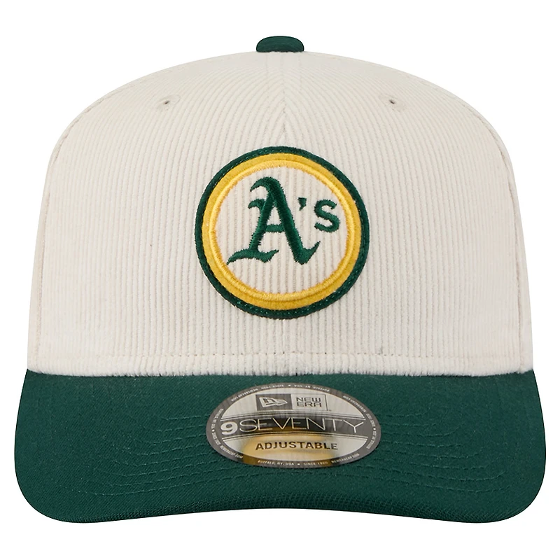 Casquette ajustable New Era Athletics Loyal 9SEVENTY pour homme, couleur crème