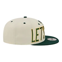 Casquette snapback New Era Athletics oversize crème pour homme, modèle 9FIFTY.