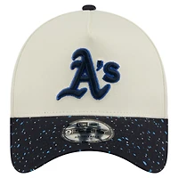Men's New Era  Cream Athletics Speckle A-Frame 9FORTY Adjustable Hat