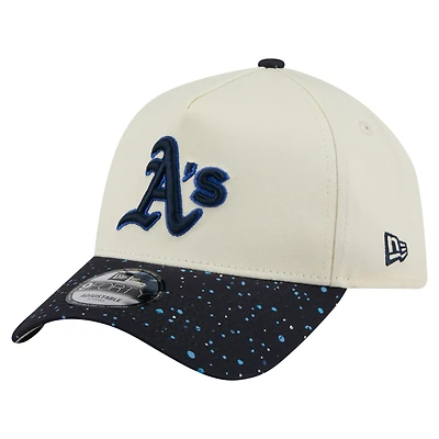 Men's New Era  Cream Athletics Speckle A-Frame 9FORTY Adjustable Hat