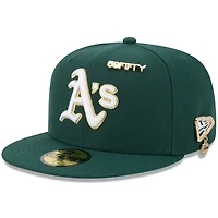 Casquette ajustée New Era Athletics 2025 59FIFTY Day vert foncé pour homme avec épingles