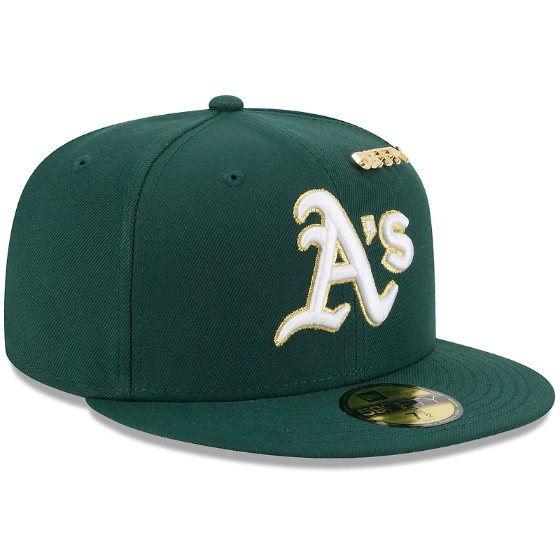 Men's New Era  Dark Green Athletics 2025 59FIFTY Day Fitted Hat with Pins