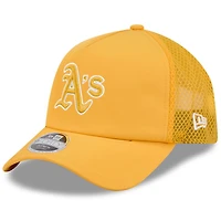 Men's New Era White Athletics 2026 Batting Practice Apex 9FORTY Adjustable Trucker Hat