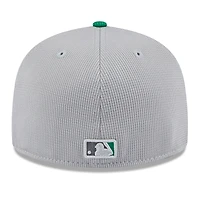 Men's New Era  Gray/Green Athletics 2025 Batting Practice 59FIFTY Fitted Hat