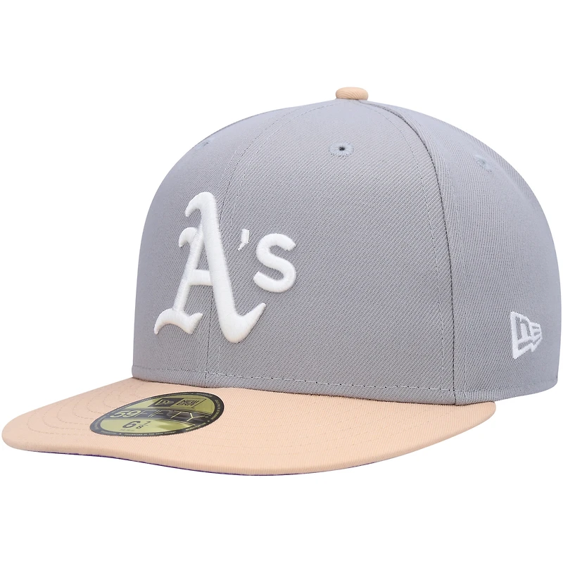 Casquette ajustée 59FIFTY pour homme New Era gris/pêche Athletics 1987 MLB All-Star Game Purple Undervisor