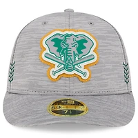 Men's New Era Gray Athletics 2024 Clubhouse Low Profile 59FIFTY Fitted Hat
