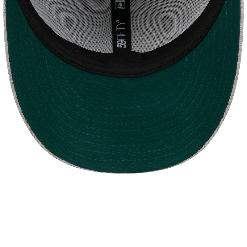 Men's New Era Gray Athletics 2024 Clubhouse Low Profile 59FIFTY Fitted Hat