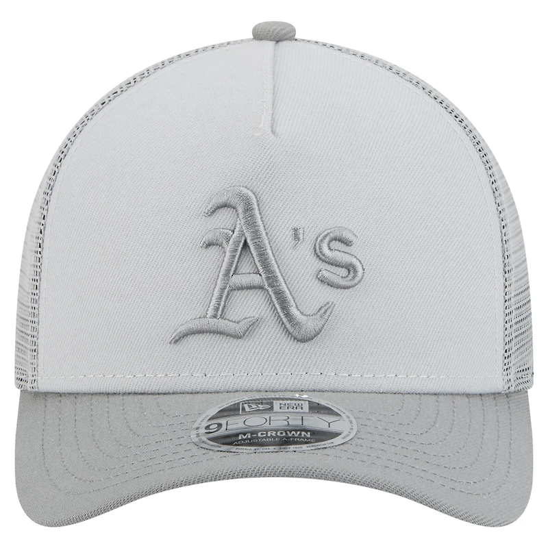 Men's New Era Gray Athletics Color Pack A-Frame 9FORTY Trucker Adjustable Hat
