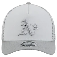 Men's New Era Gray Athletics Color Pack A-Frame 9FORTY Trucker Adjustable Hat