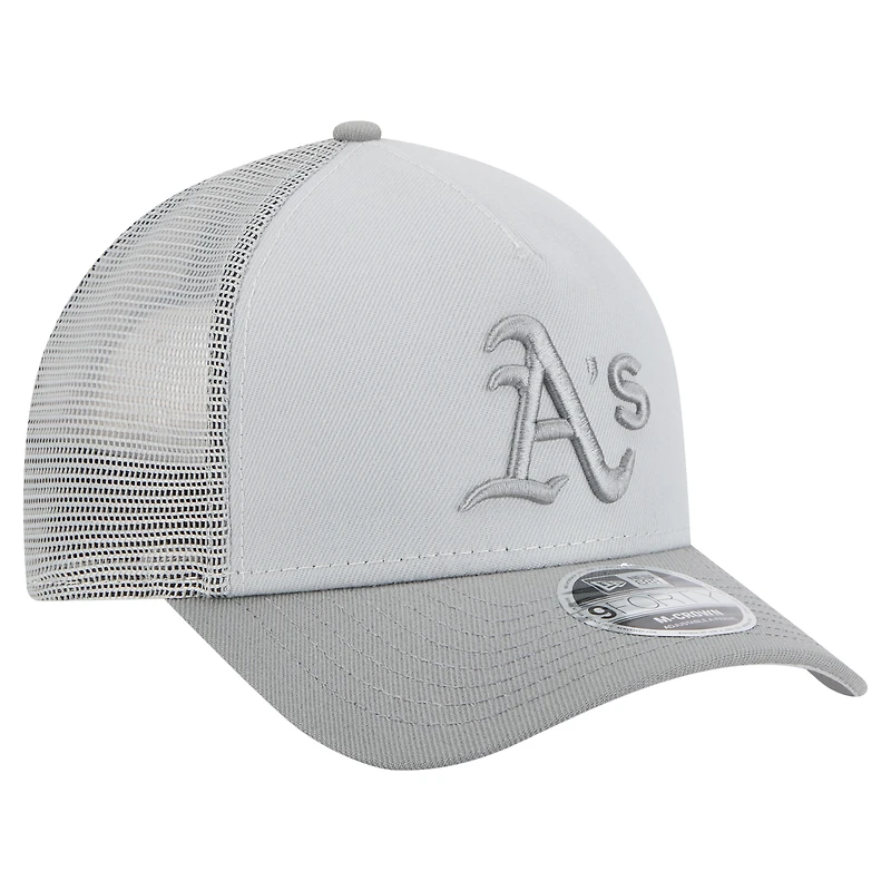 Men's New Era Gray Athletics Color Pack A-Frame 9FORTY Trucker Adjustable Hat