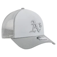 Men's New Era Gray Athletics Color Pack A-Frame 9FORTY Trucker Adjustable Hat