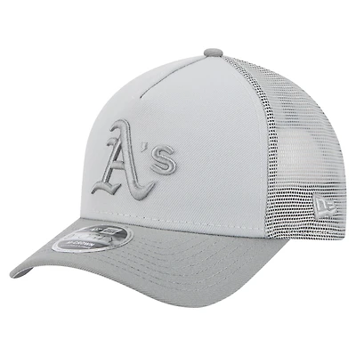 Men's New Era Gray Athletics Color Pack A-Frame 9FORTY Trucker Adjustable Hat