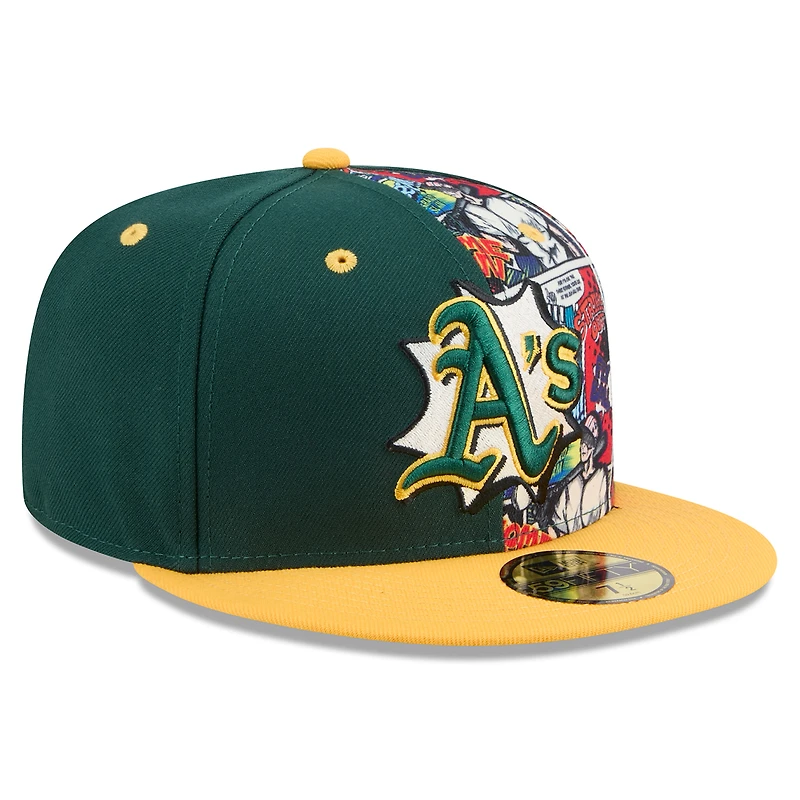 Men's New Era Green/Gold Athletics 2025 MLB Diamond Hero Edition 59FIFTY Fitted Hat