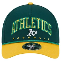 Casquette ajustable New Era Athletics Arch 9FORTY A-Frame M-Crown verte/dorée pour homme